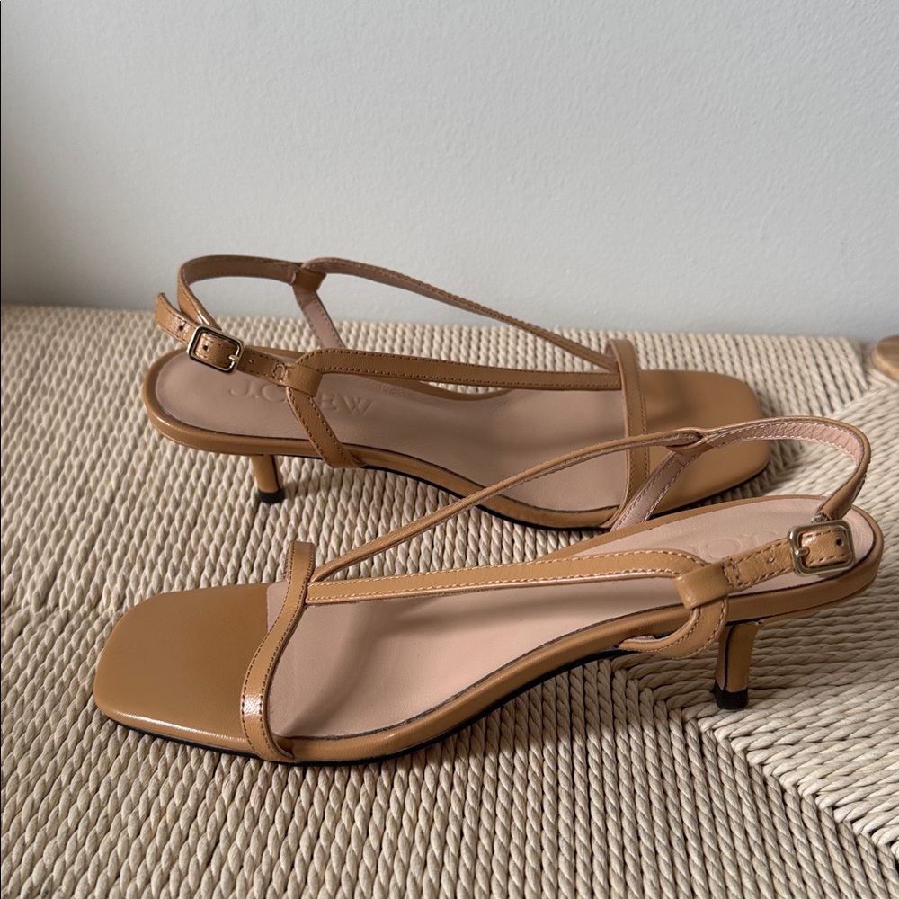 JCREW Krista Slingback Kitten-heel Sandals in Leather - NEW - Picture 5 of 6